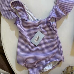 BNWT Hill House Lavender Checkered Gingham Swimwear RARE